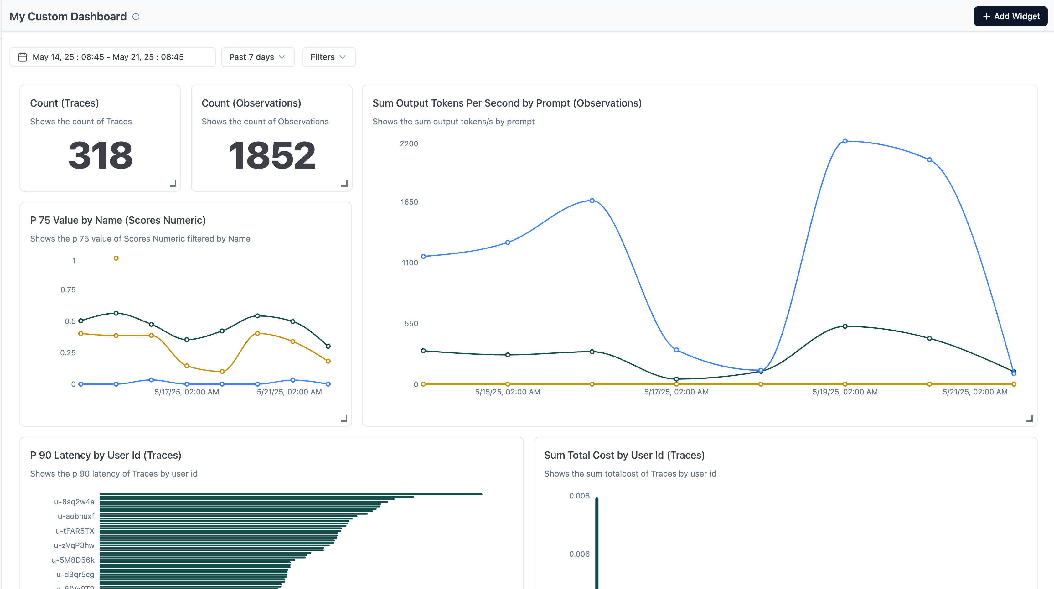 Custom Dashboard View